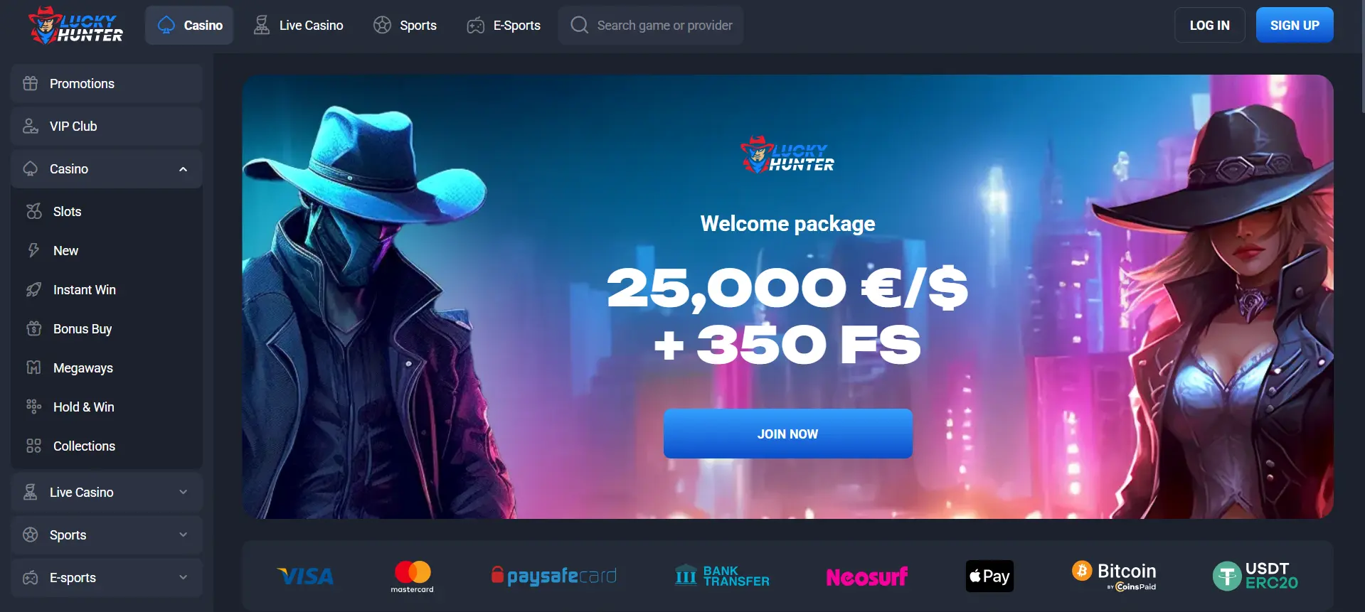 Luckyhunter Casino Willkommensbonus