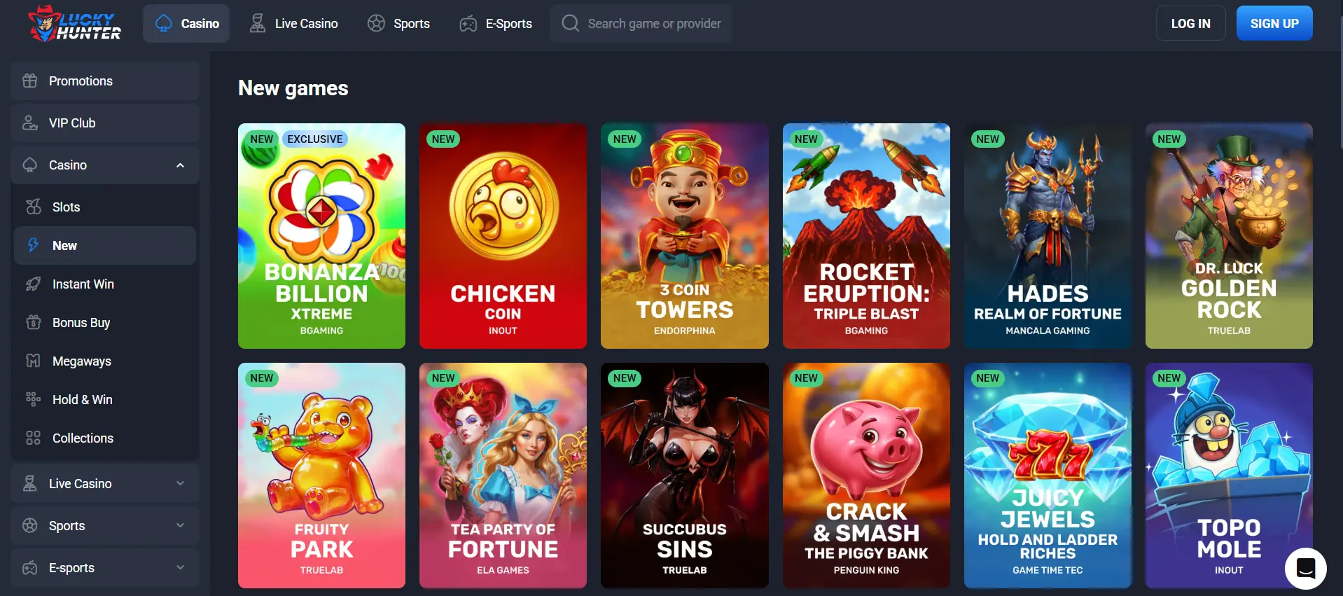 Slot popolari di Luckyhunter